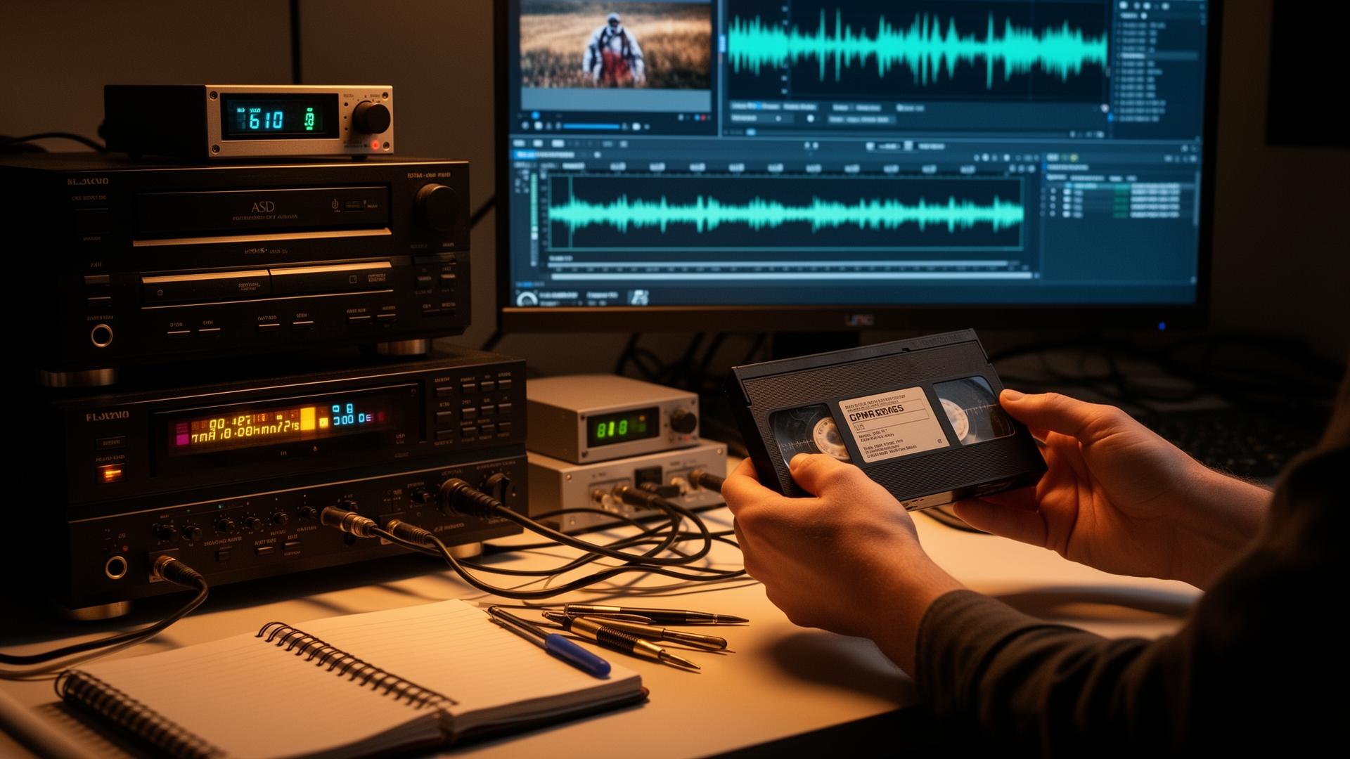 Професионално работно място — VHS дек, монитор и капчър